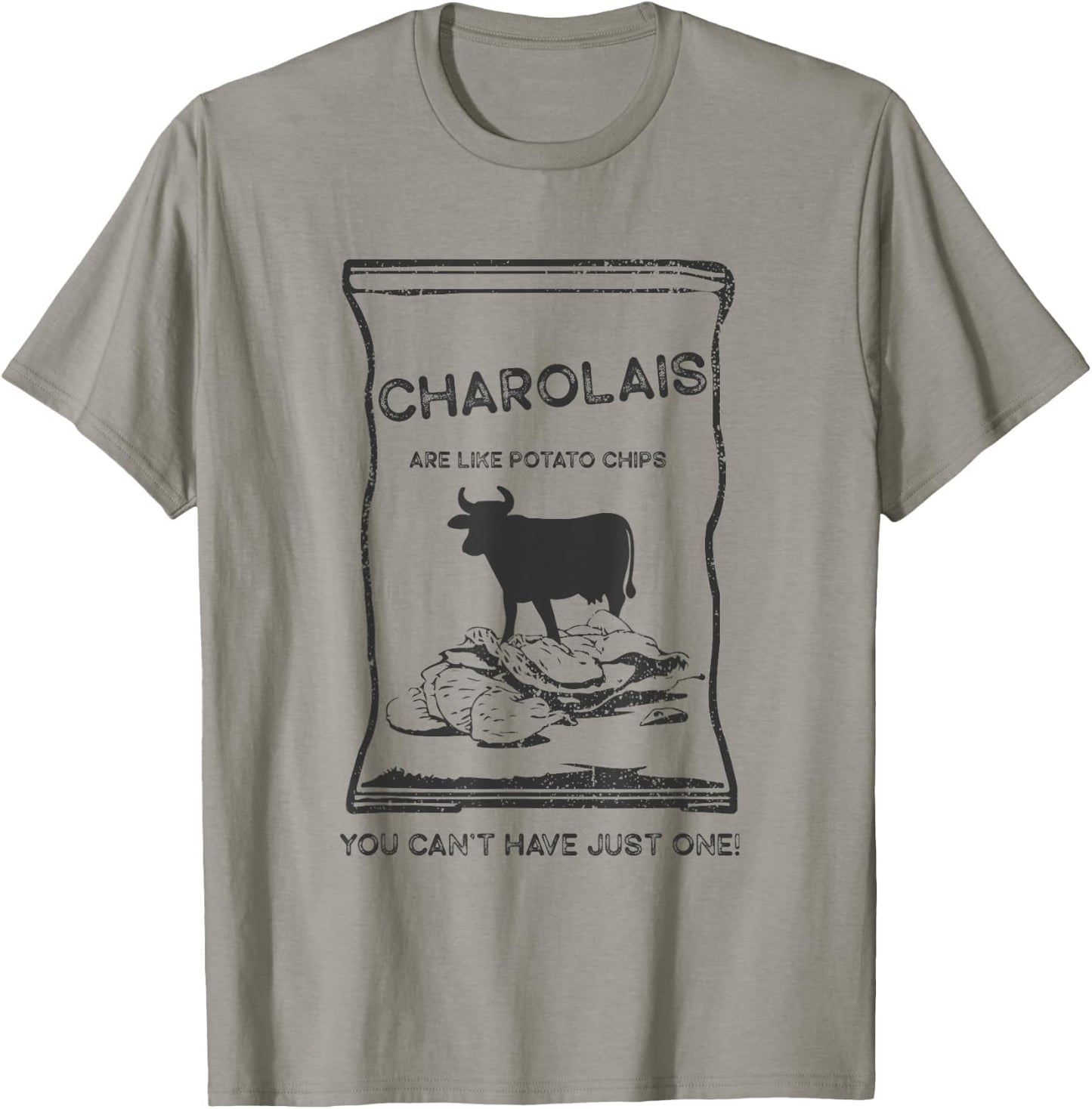 Cattle Like Potato Chips Can't Have One - Charolais T-Shirt - T-Shirt | Sand