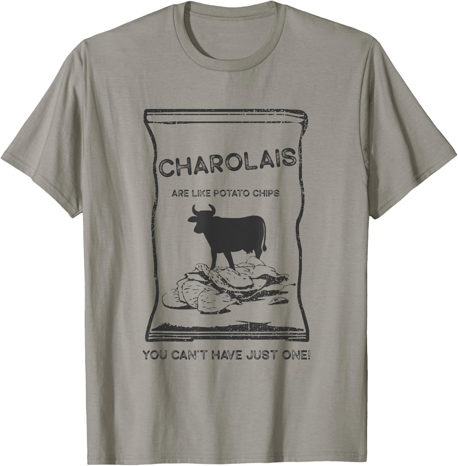 Cattle Like Potato Chips Can't Have One - Charolais T-Shirt - T-Shirt | Sand