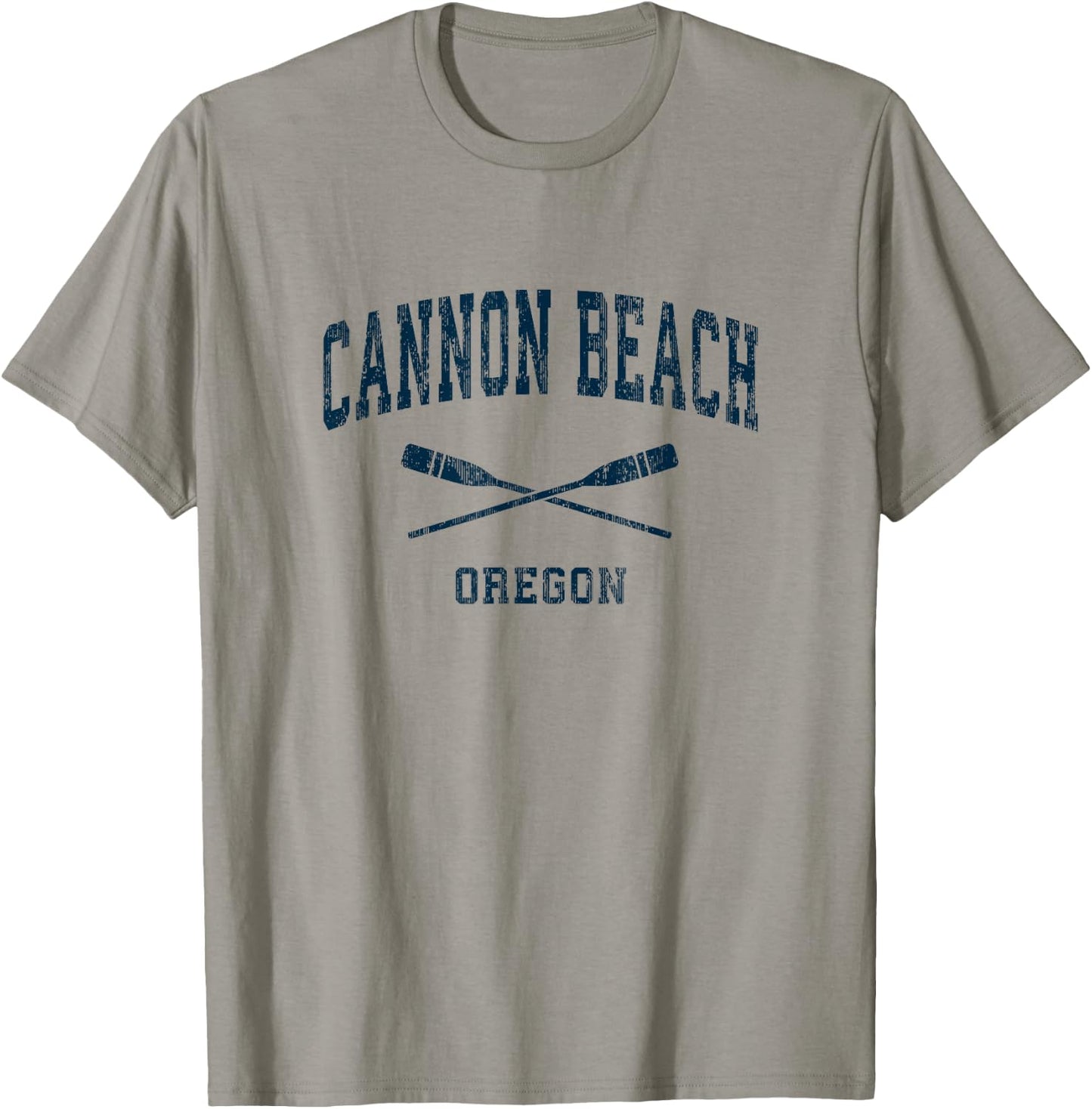 Cannon Beach Oregon Vintage Nautical Paddles Sports Oars T-Shirt - T-Shirt | Sand