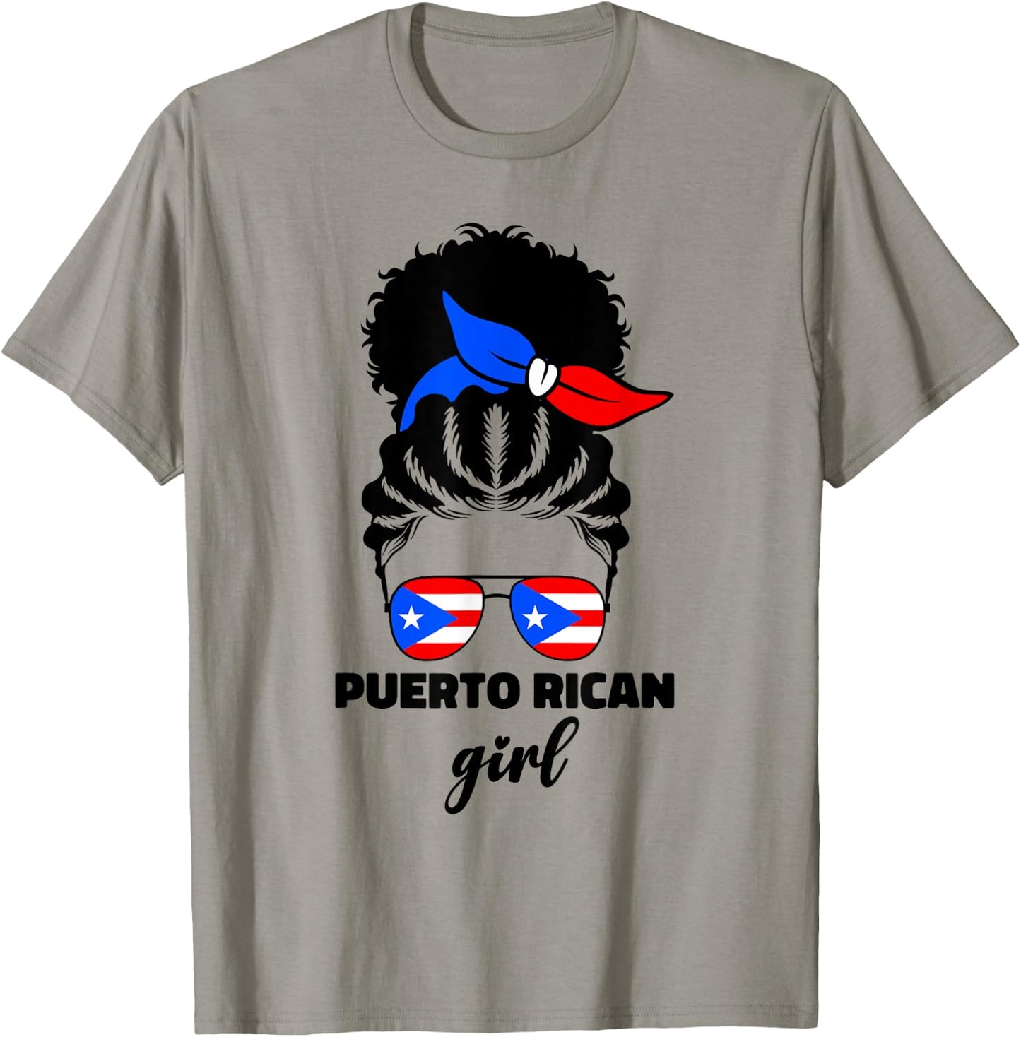 Afro Puerto Rican Girl African American Puerto Rico PR Flag T-Shirt - T-Shirt | Sand