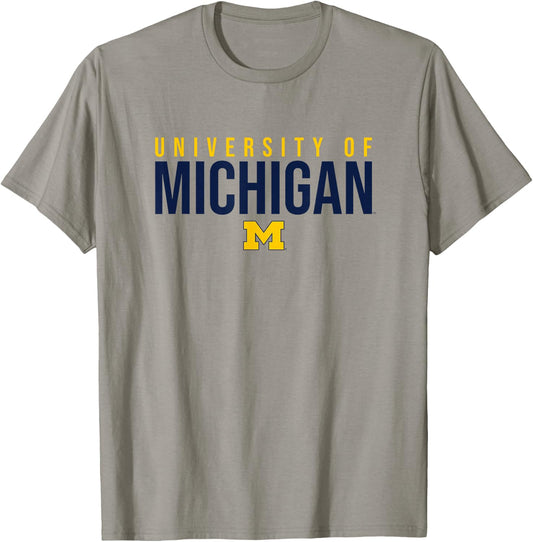 University of Michigan Wolverines Stacked T-Shirt - T-Shirt | Sand