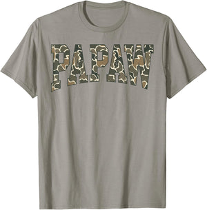Papaw Camo Camouflage Father's Day Grandfather T-Shirt - T-Shirt | Sand