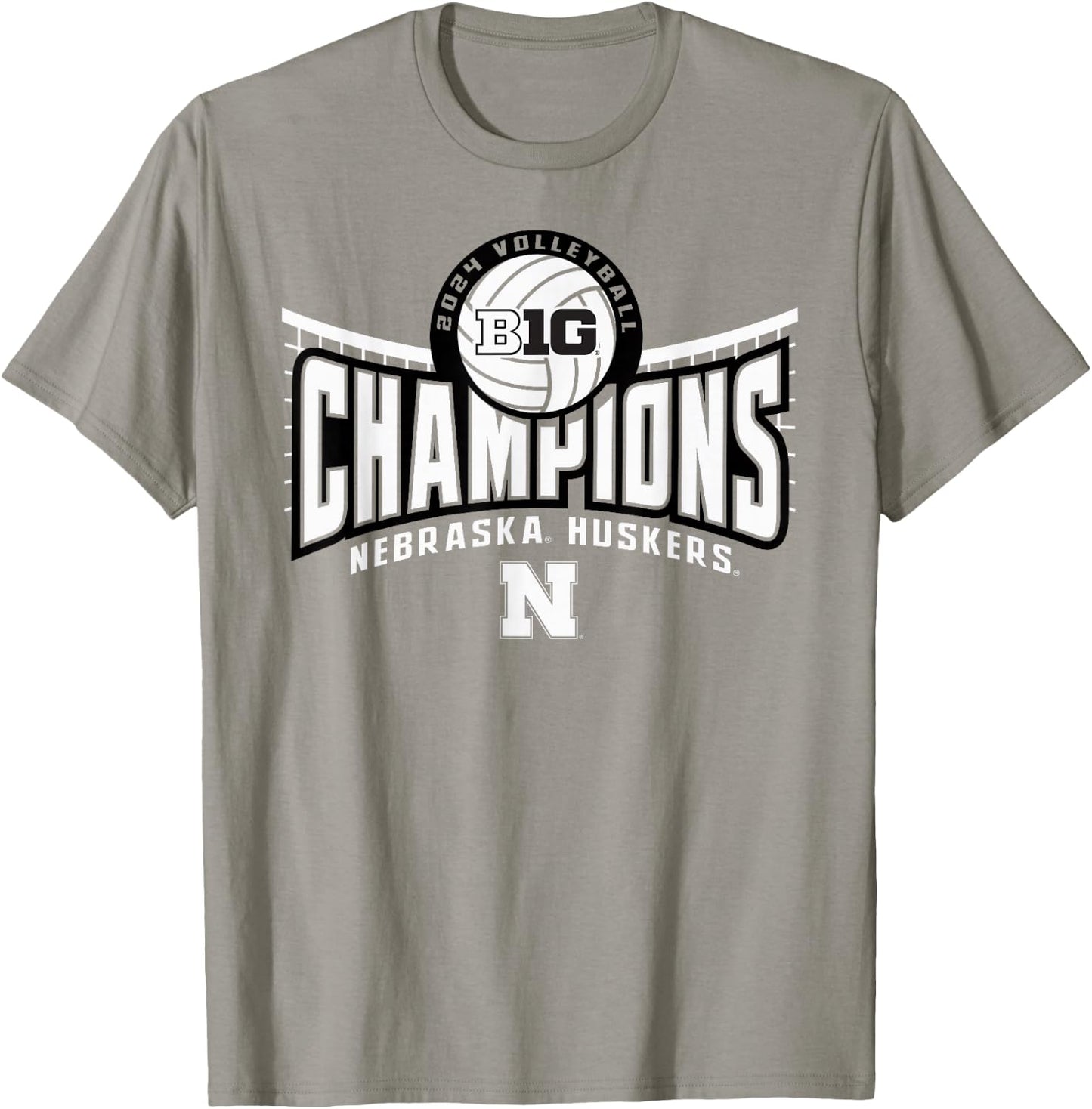 Nebraska Cornhuskers Big Ten Champs 2024 Women's Volleyball T-Shirt - T-Shirt | Sand