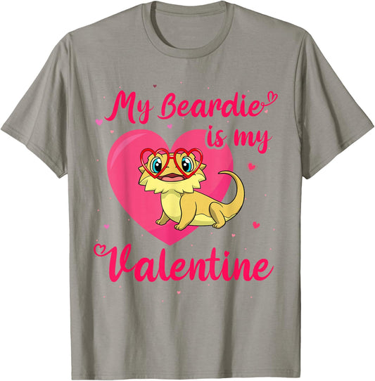 Bearded Dragon Valentines Day Beardie Cute Lizard Valentine T-Shirt - T-Shirt | Sand