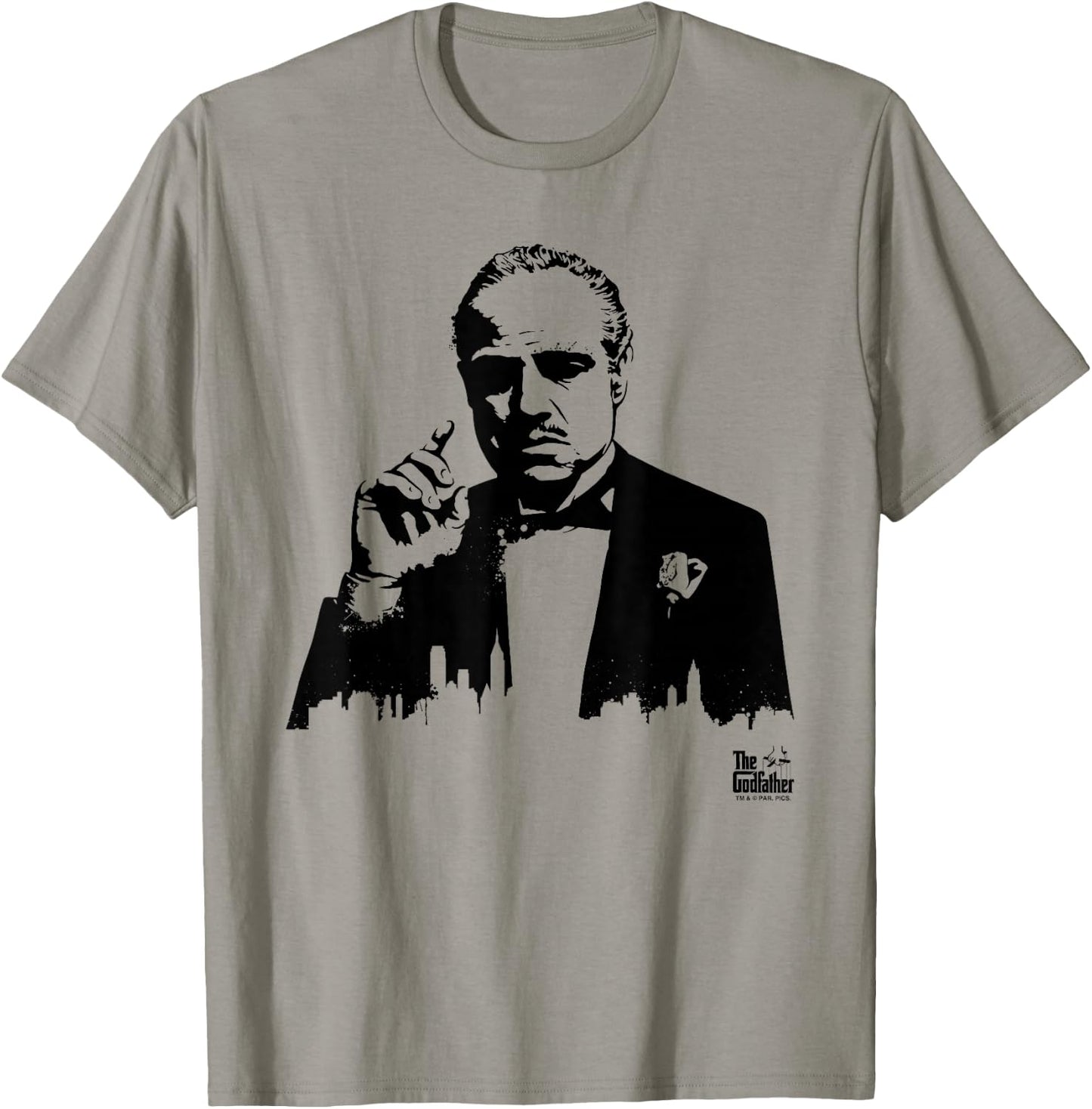 The Godfather Don Vito Corleone City Skyline Silhouette T-Shirt - T-Shirt | Sand