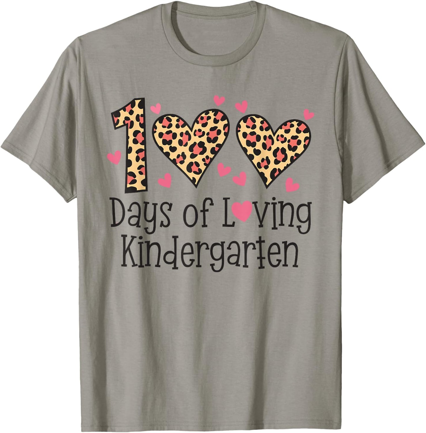 100 Days Of Loving Kindergarten Heart 100th Day Of School T-Shirt - T-Shirt | Sand