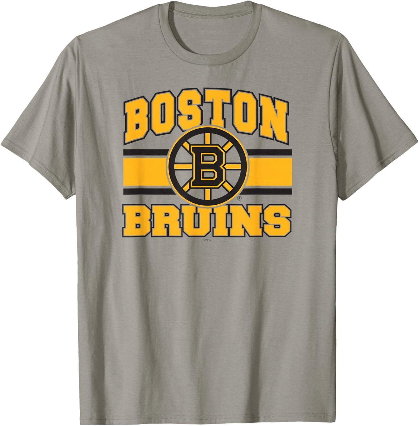 Boston Bruins Stripe White Officially Licensed T-Shirt - T-Shirt | Sand