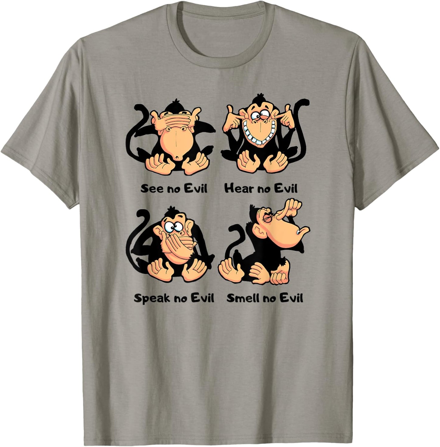 4 Wise Monkeys T-Shirt - T-Shirt | Sand