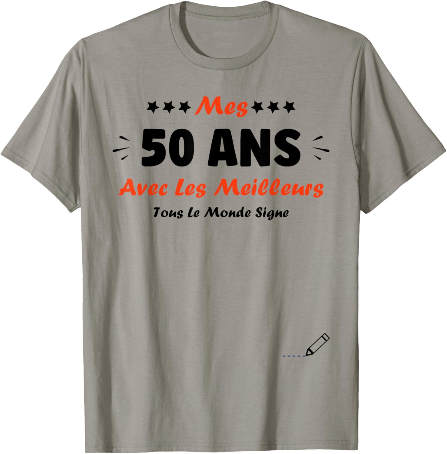 Humour 50 Years to Sign Birthday 50 Years Signature , white T-Shirt - T-Shirt | Sand