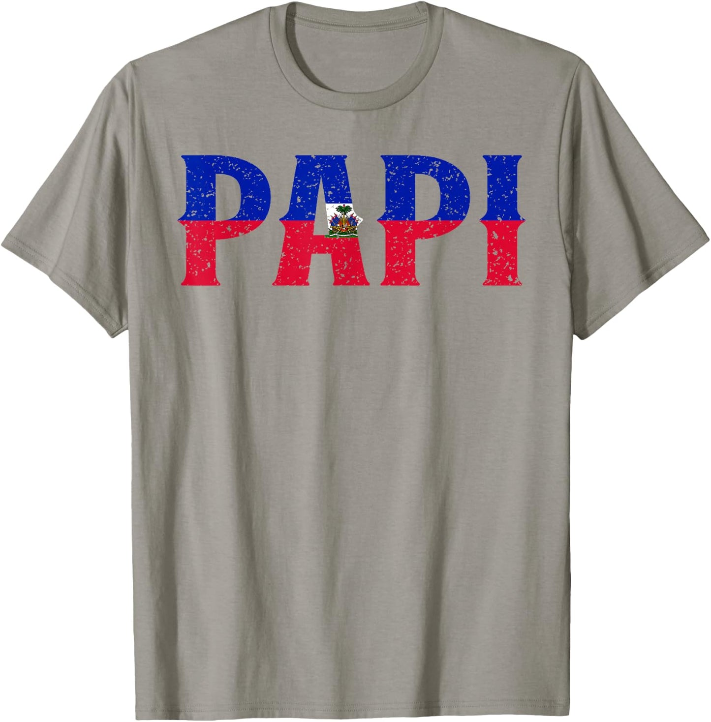 PAPI Haitian Flag Haiti Proud Father's Day Patriotic Pride T-Shirt - T-Shirt | Sand