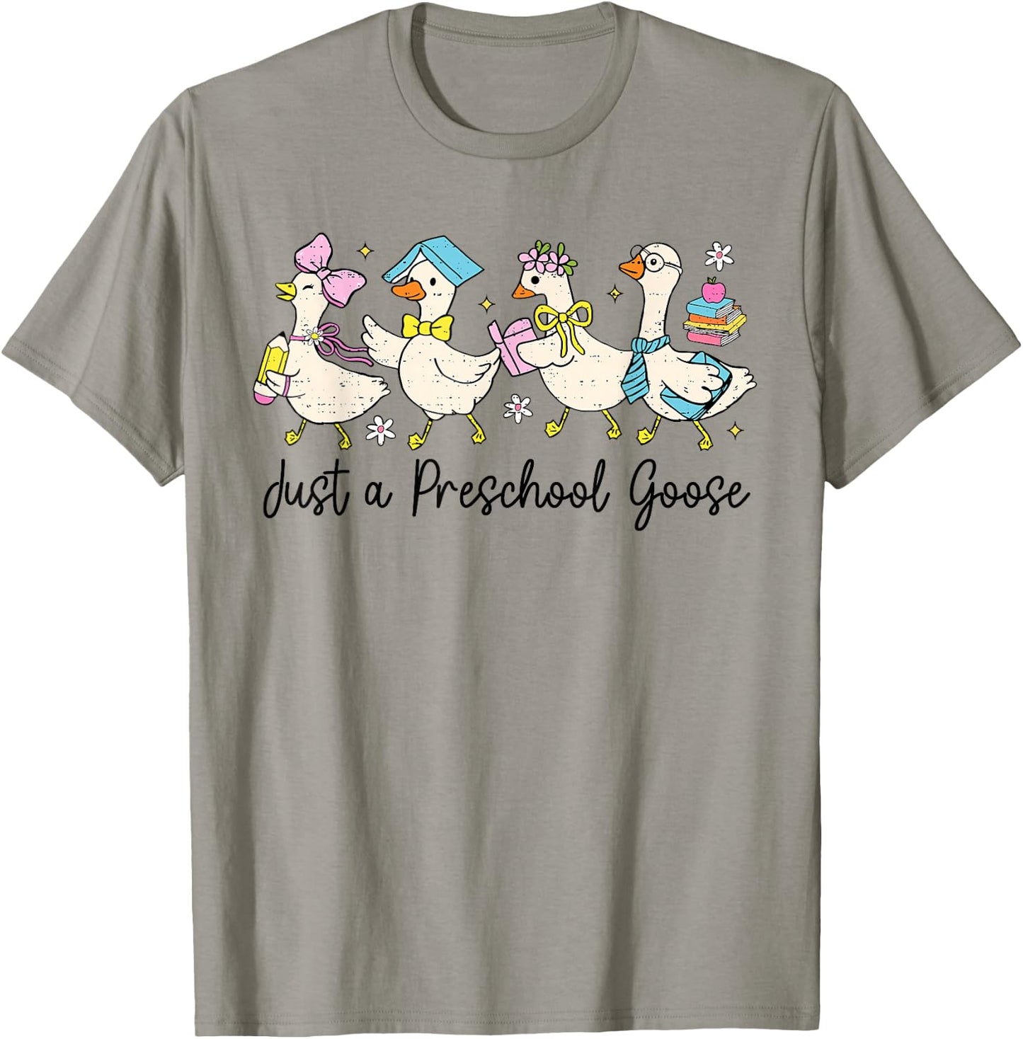 Just A Preschool Goose Back To School First Day of School T-Shirt - T-Shirt | Sand