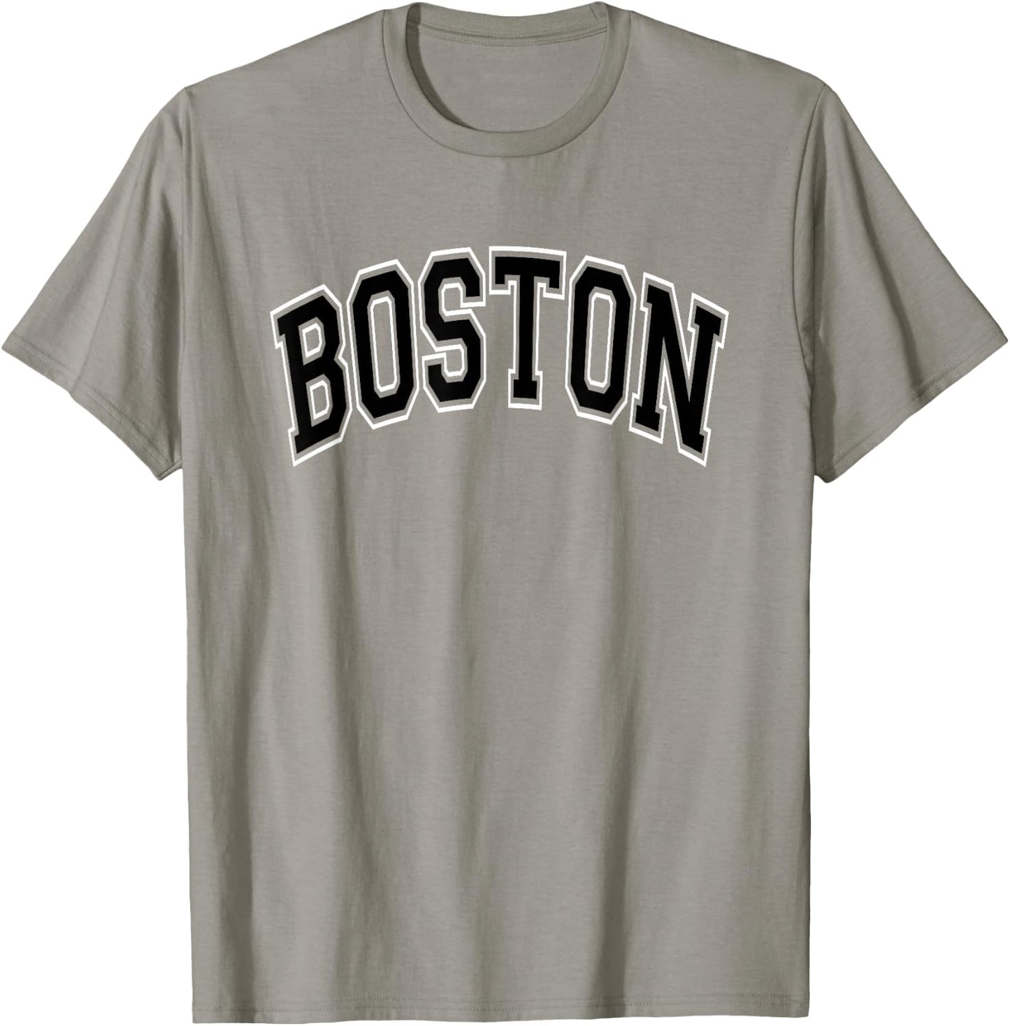 Boston Arched Style Pink with Black Text T-Shirt - T-Shirt | Sand