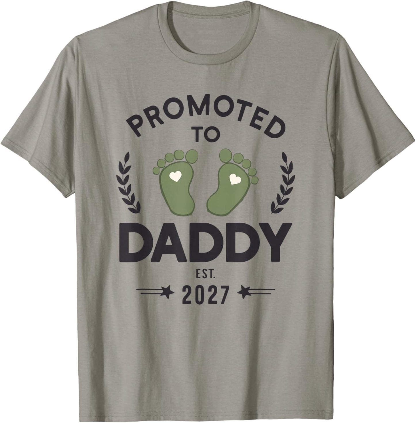 Promoted to Daddy 2027 Pregnancy Reveal New Dad T-Shirt - T-Shirt | Sand