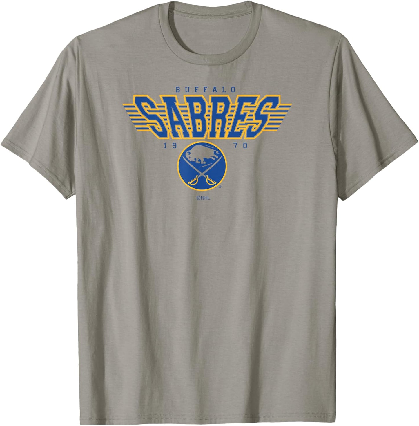 Buffalo Sabres Laser White Officially Licensed T-Shirt - T-Shirt | Sand