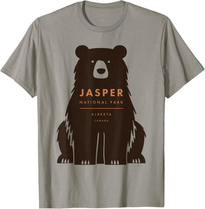 Jasper National Park Alberta Canada Retro Vintage Bear T-Shirt - T-Shirt | Sand