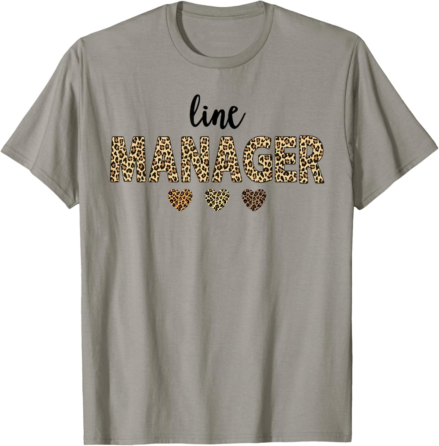 line Manager Leopard Hearts Team Squad Matching T-Shirt - T-Shirt | Sand