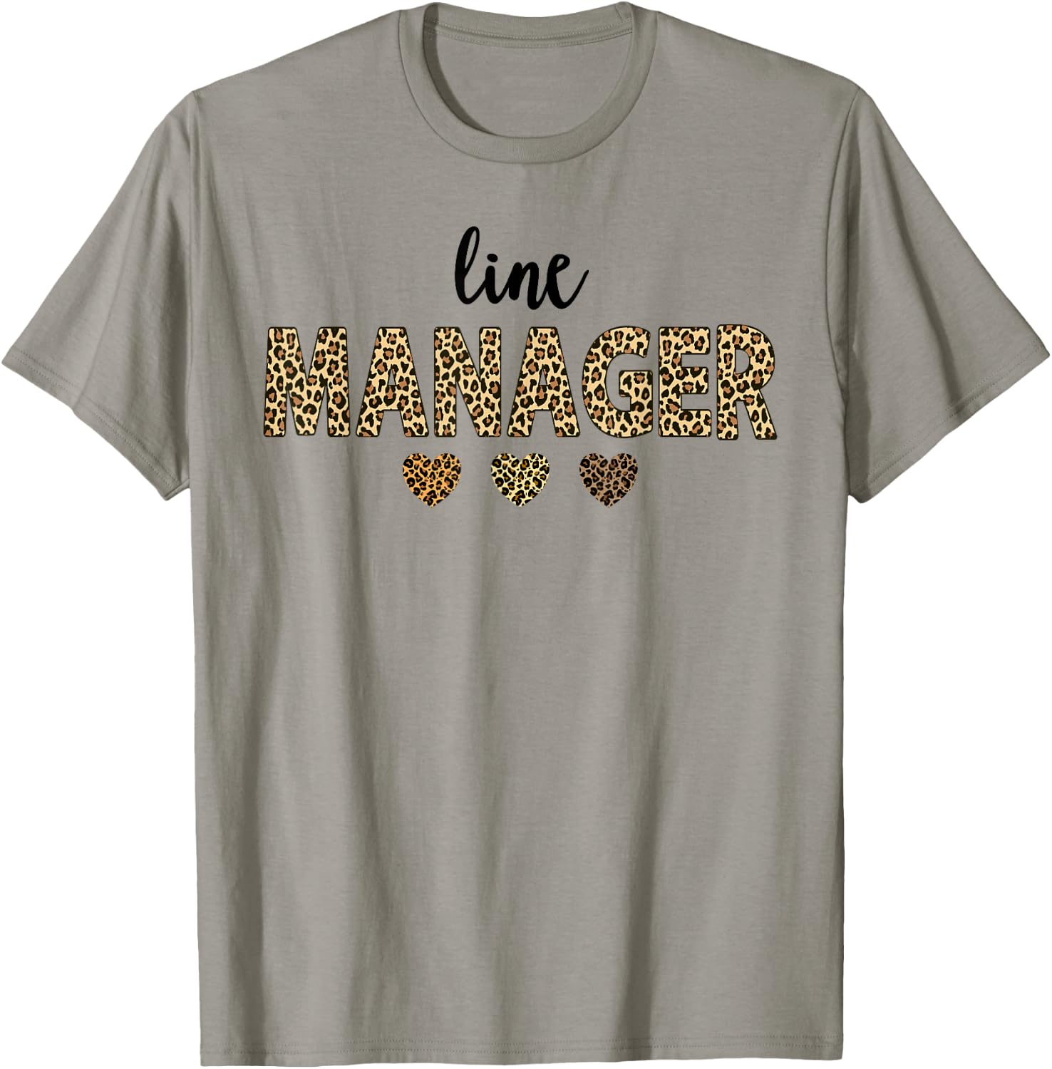 line Manager Leopard Hearts Team Squad Matching T-Shirt - T-Shirt | Sand