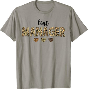 line Manager Leopard Hearts Team Squad Matching T-Shirt - T-Shirt | Sand