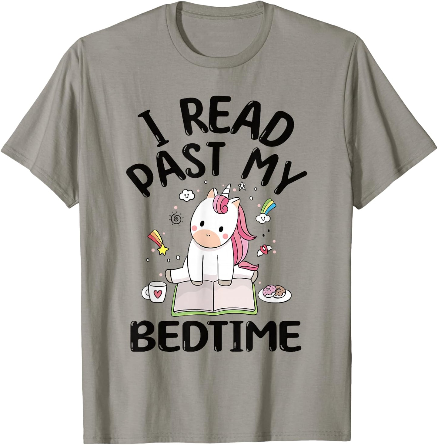 I Read Past My Bedtime Reading Unicorn Book Lover T-Shirt - T-Shirt | Sand