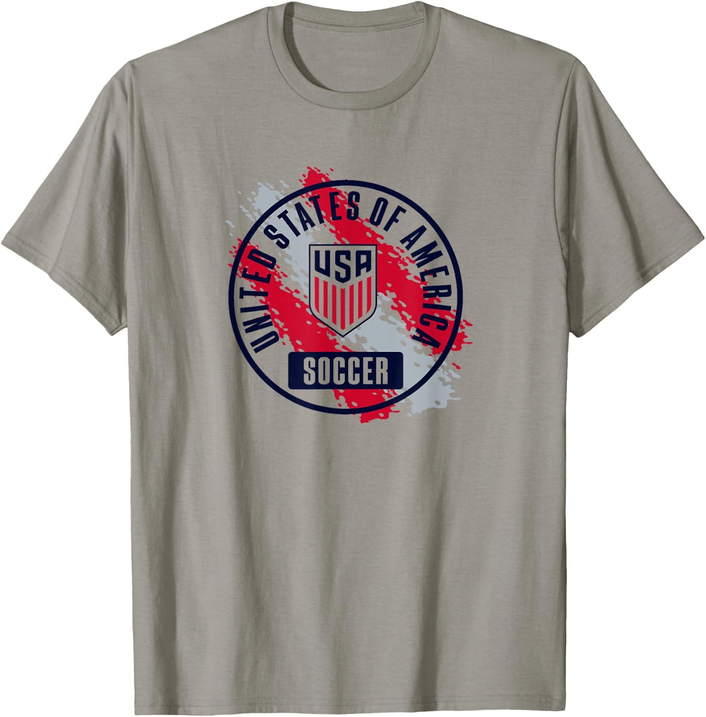 USA Soccer Retro Paint White USMNT Officially Licensed T-Shirt - T-Shirt | Sand