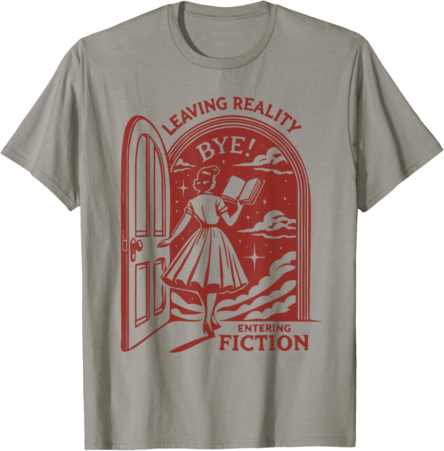 Letting Reality Enter Fiction Book Reading Retro Funny T-Shirt - T-Shirt | Sand