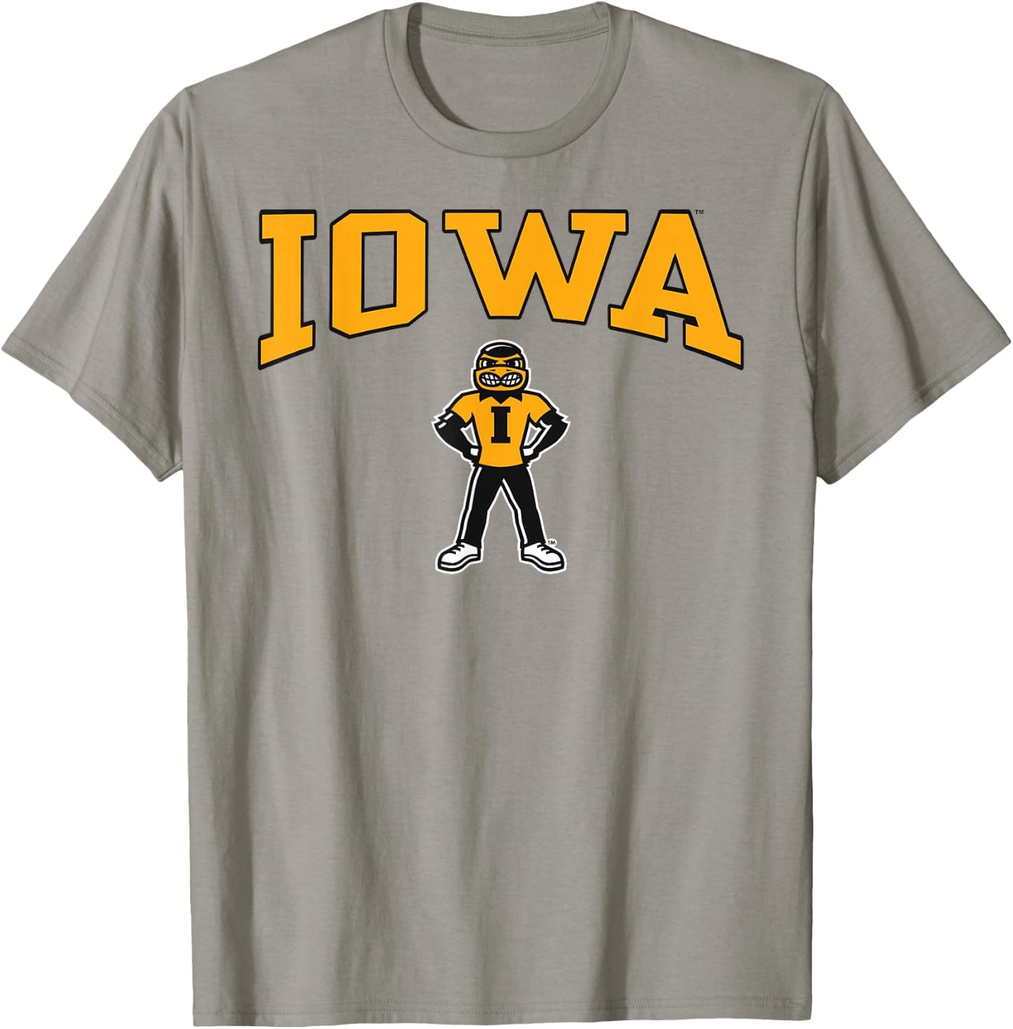 Iowa Hawkeyes Herky the Hawk Gray Officially Licensed T-Shirt - T-Shirt | Sand