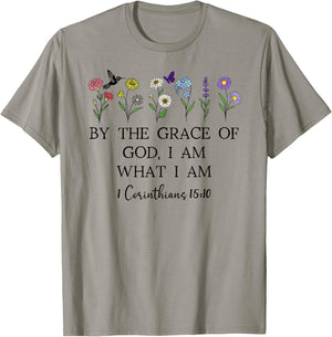 By the Grace of God I Am Christian Bible 1 Corinthians 15:10 T-Shirt - T-Shirt | Sand