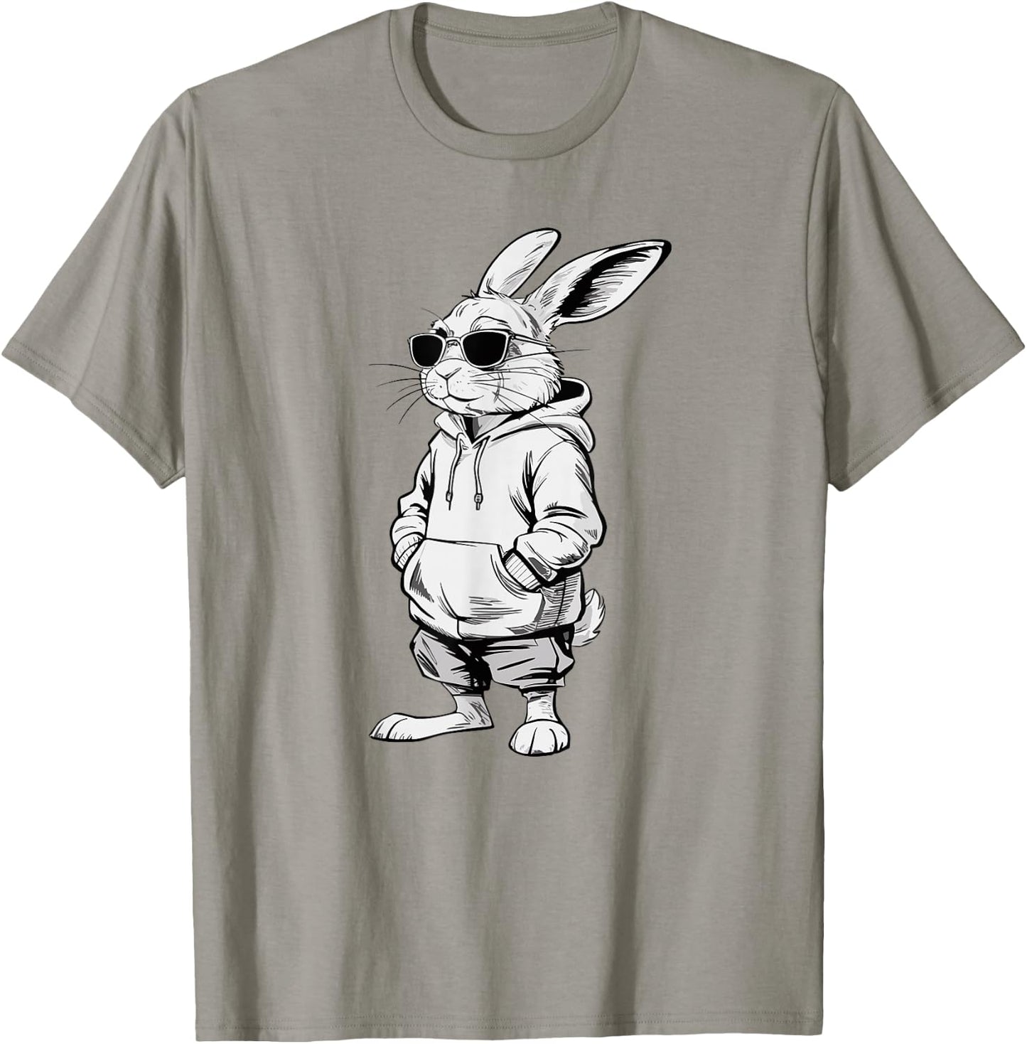 Bunny face with sunglasses easter rabbit men boys kids T-Shirt - T-Shirt | Sand