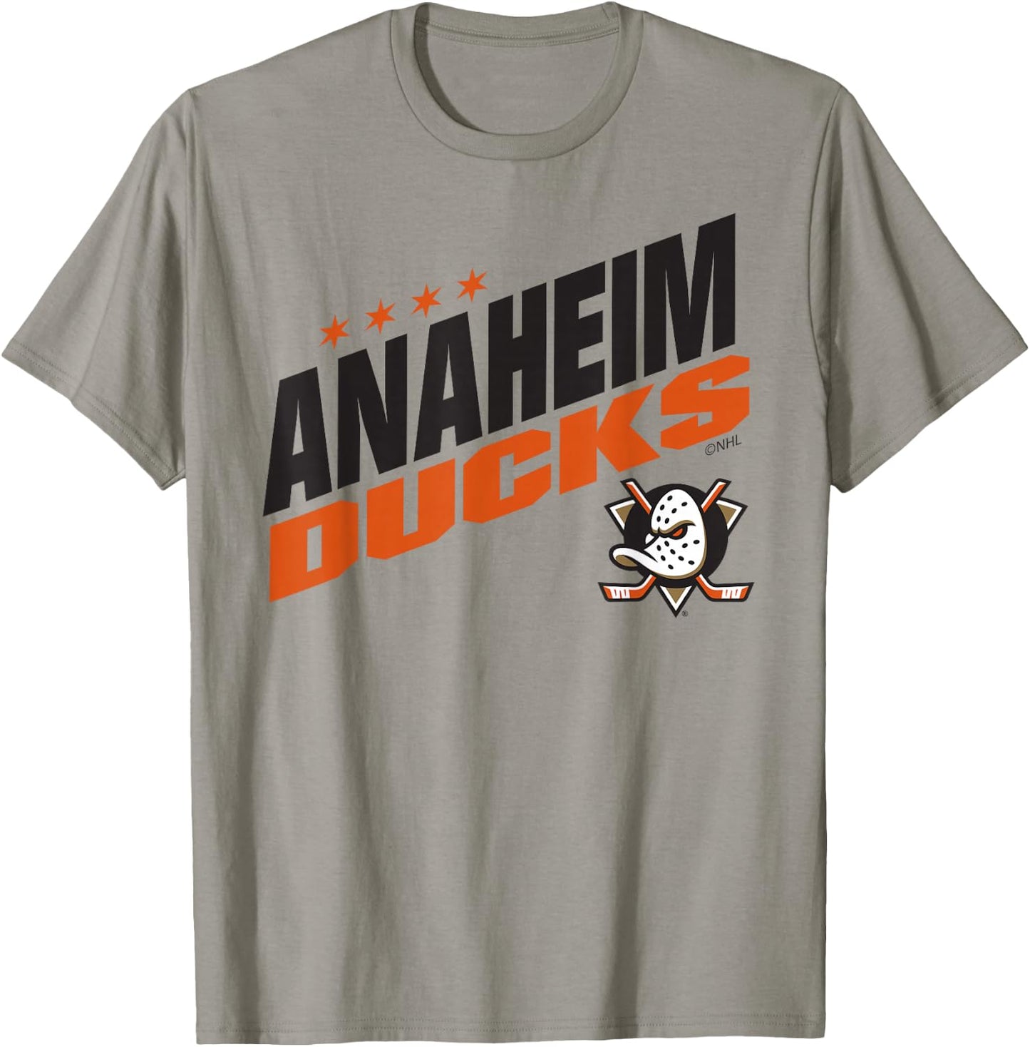 Anaheim Ducks Fuel Officially Licensed Grey Modern NHL Team Logo T-Shirt - T-Shirt | Sand