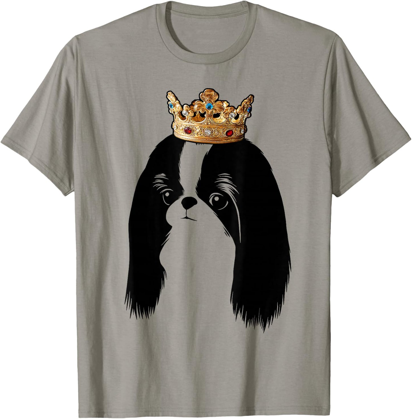 Japanese Chin Dog Wearing Crown Women Kids T-Shirt - T-Shirt | Sand