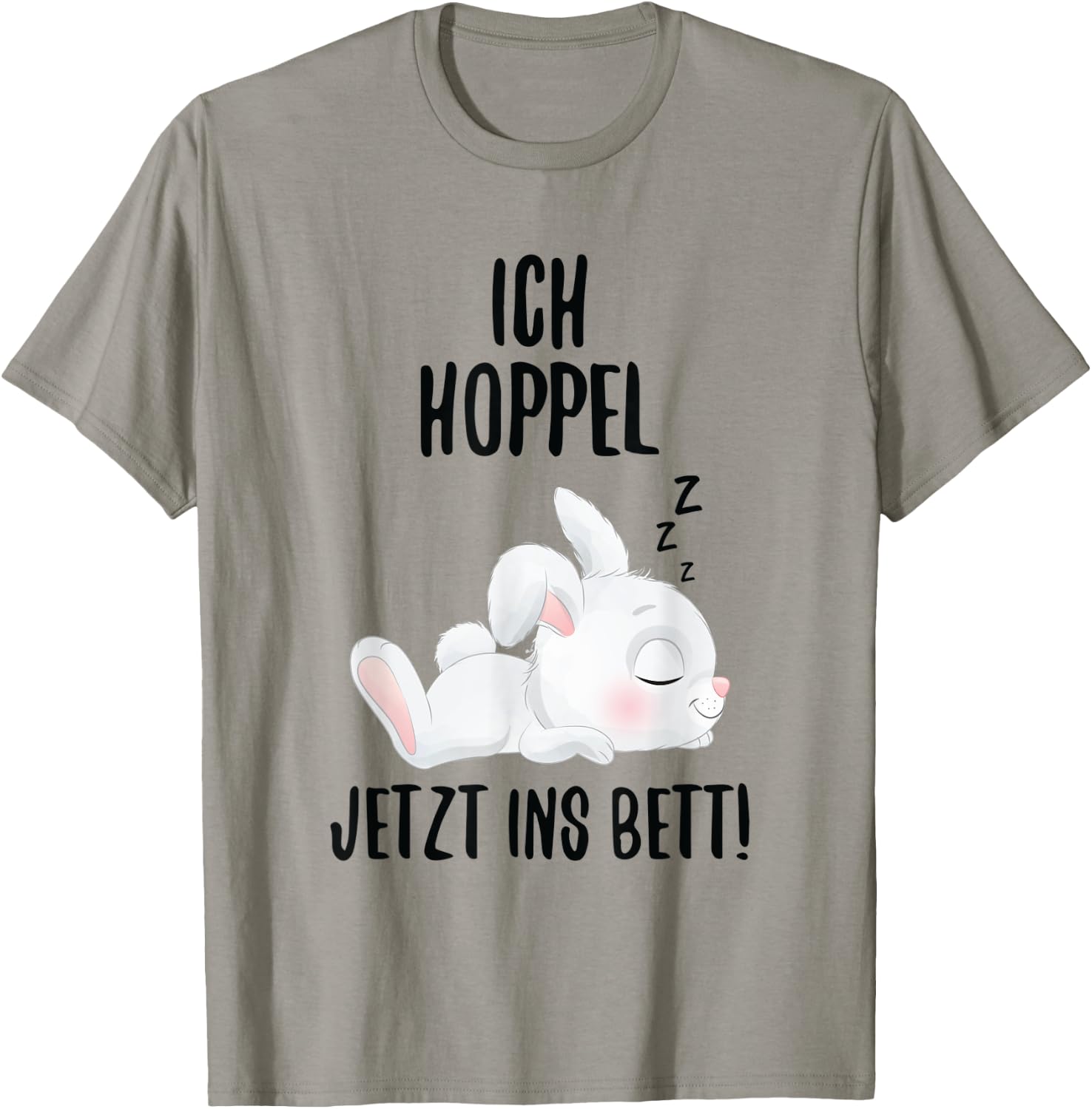 Ich Hoppel Jetzt Ins Bett Kaninchen Schlafshirt Hasen T-Shirt - T-Shirt | Sand