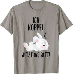 Ich Hoppel Jetzt Ins Bett Kaninchen Schlafshirt Hasen T-Shirt - T-Shirt | Sand