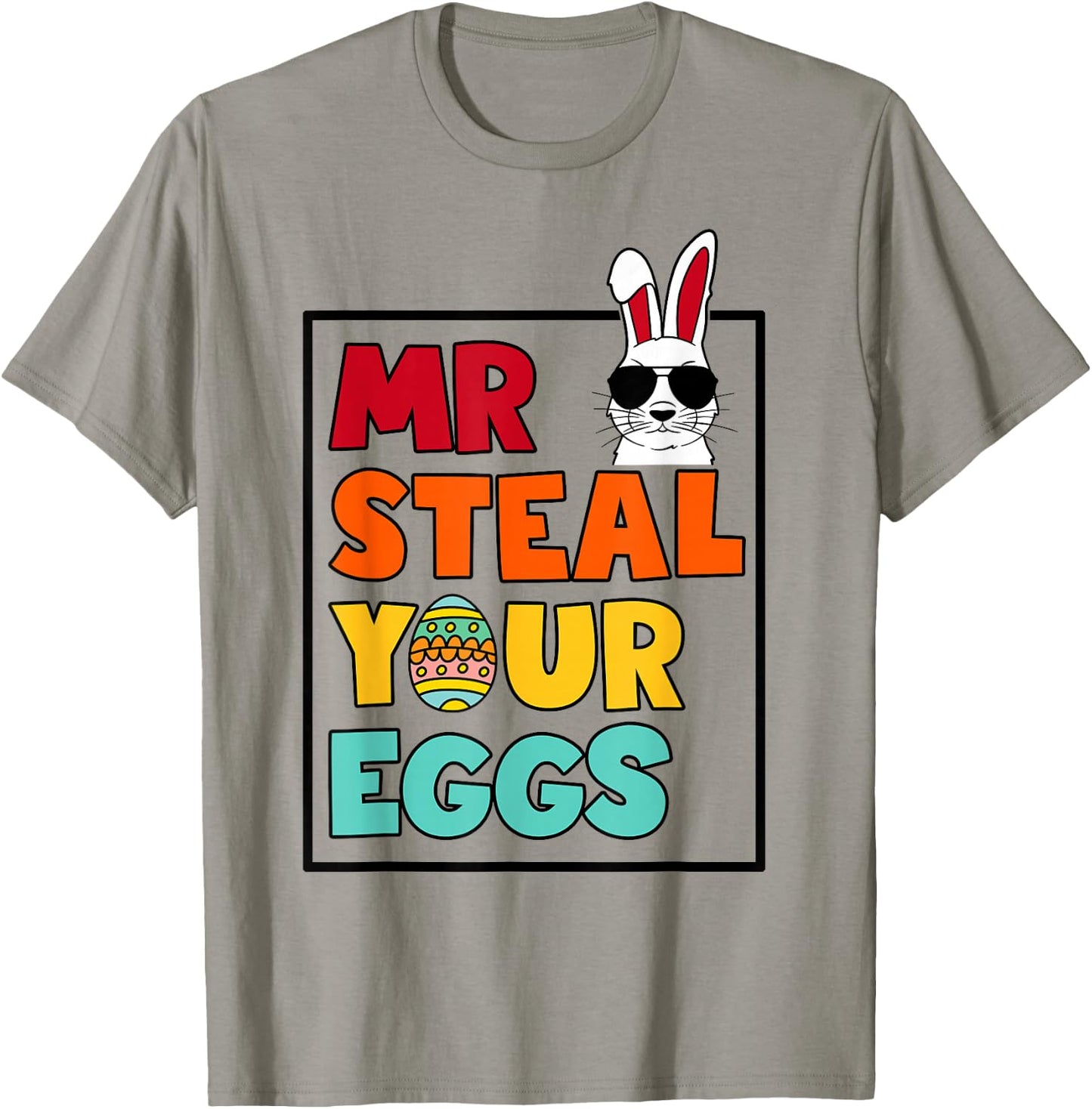 Mr Steal Your Eggs Easter Boys Toddlers Funny Spring Humor T-Shirt - T-Shirt | Sand