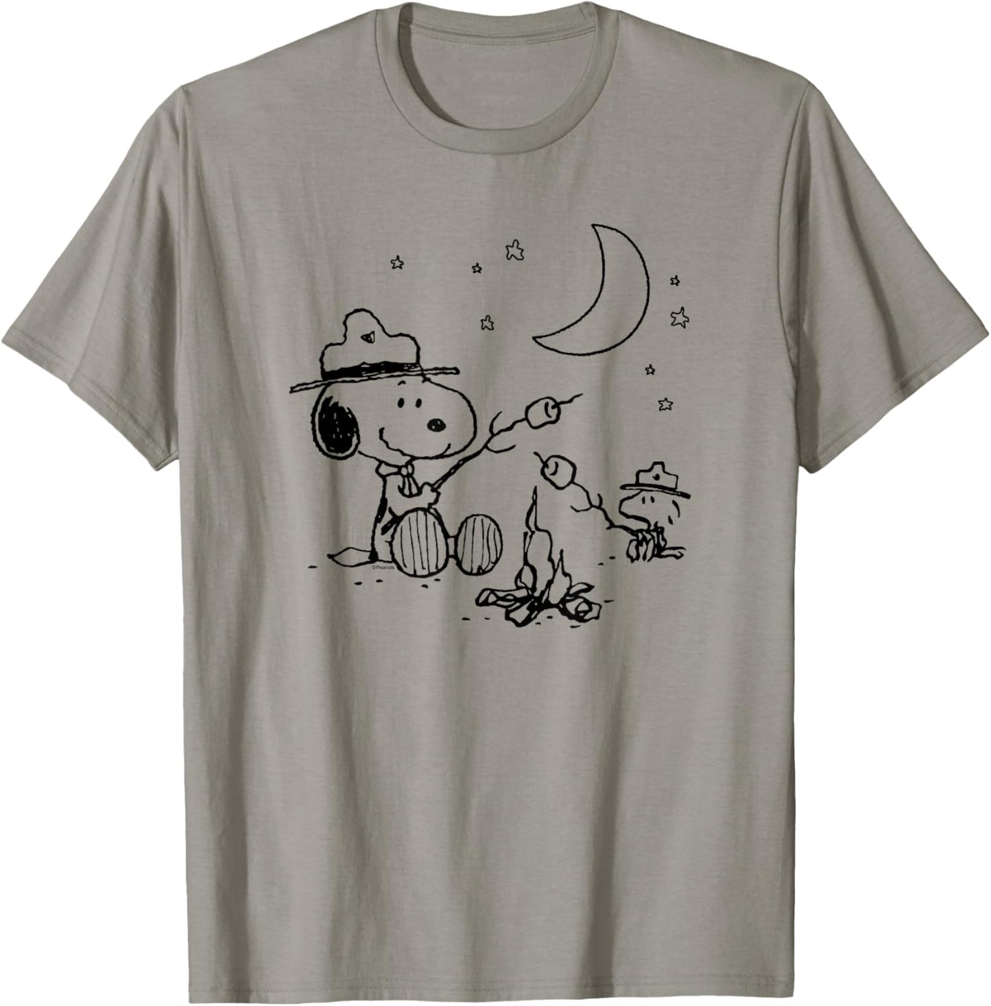 Peanuts - Snoopy Camping , gray T-Shirt - T-Shirt | Sand