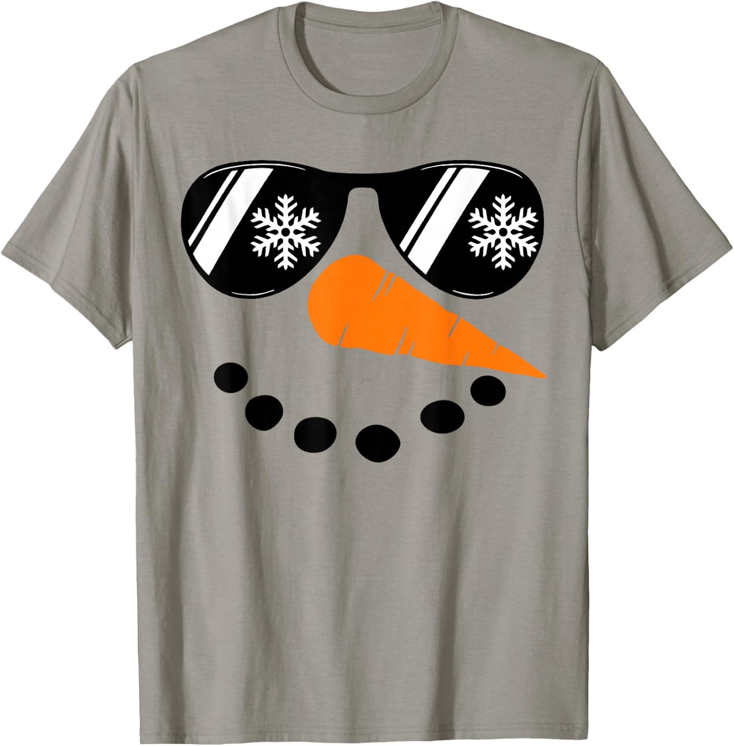 Snowman Face Family Christmas Matching Costume Men Women Kid T-Shirt - T-Shirt | Sand