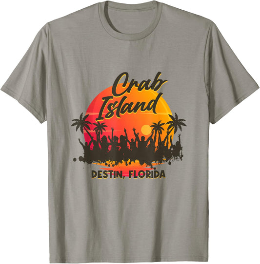 Retro Famous Destin Island, Crab Sandbar, Destin Florida T-Shirt - T-Shirt | Sand