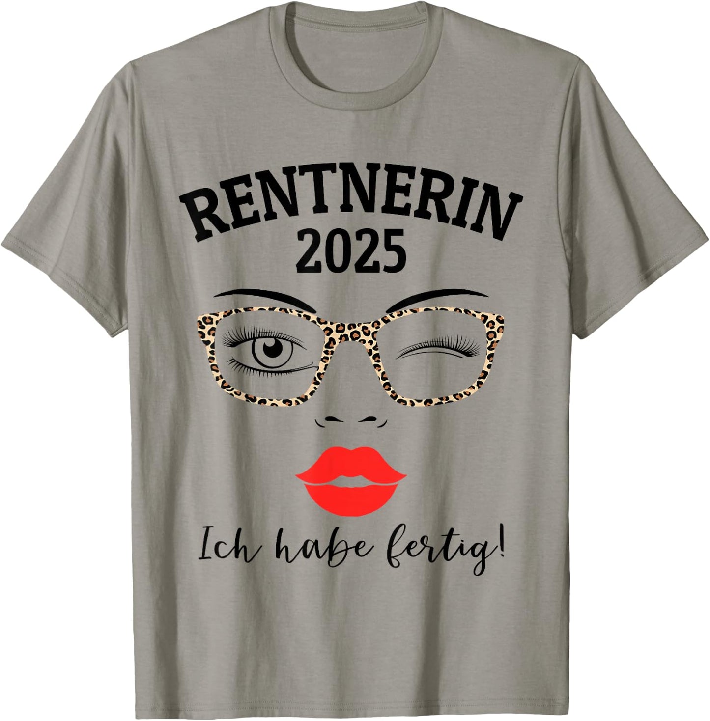 Pensioner 2025 Leopard Glasses for Woman in Retirement Have Ready , White T-Shirt - T-Shirt | Sand