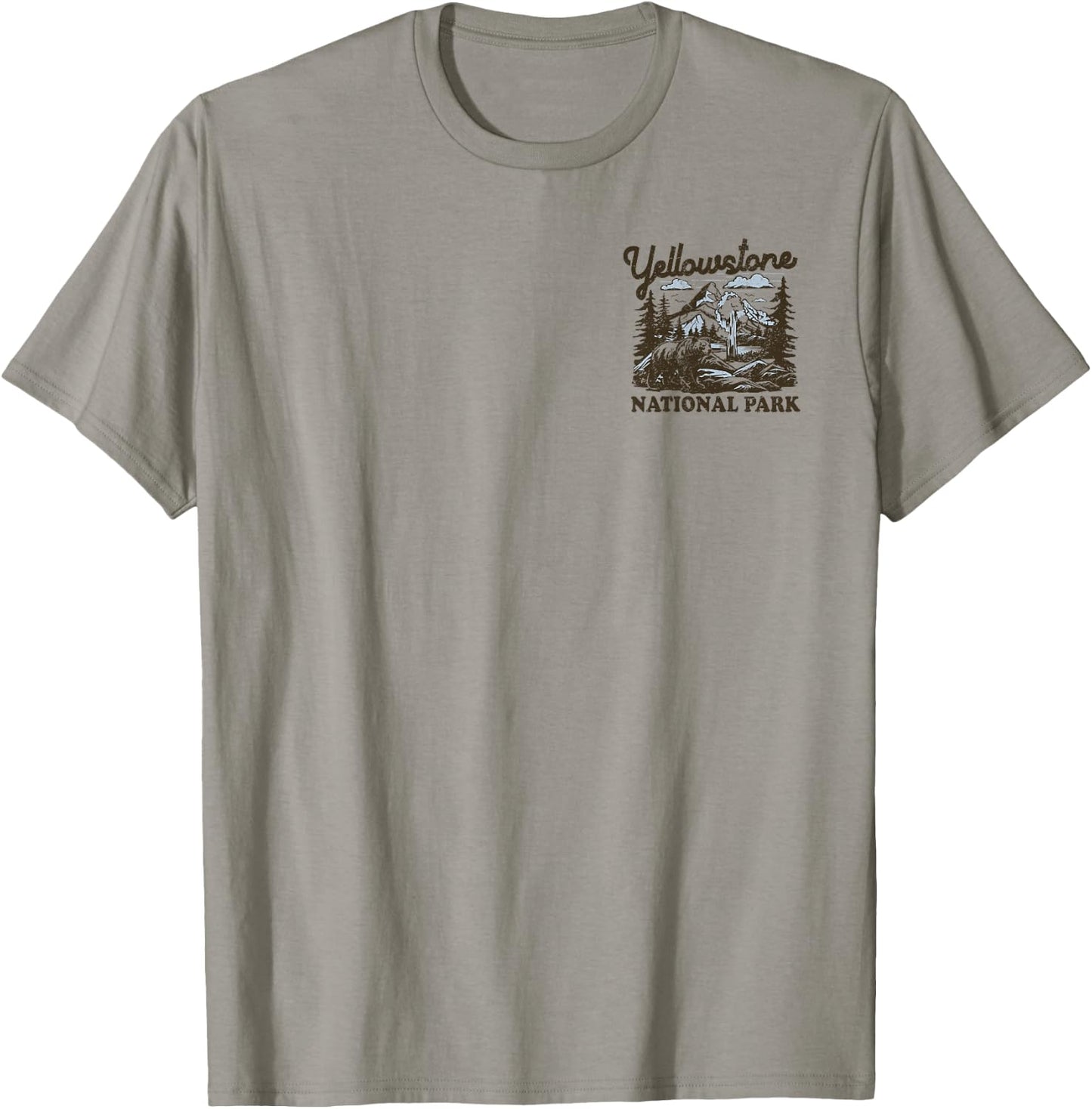 Yellowstone National Park Front and Back T-Shirt - T-Shirt | Sand