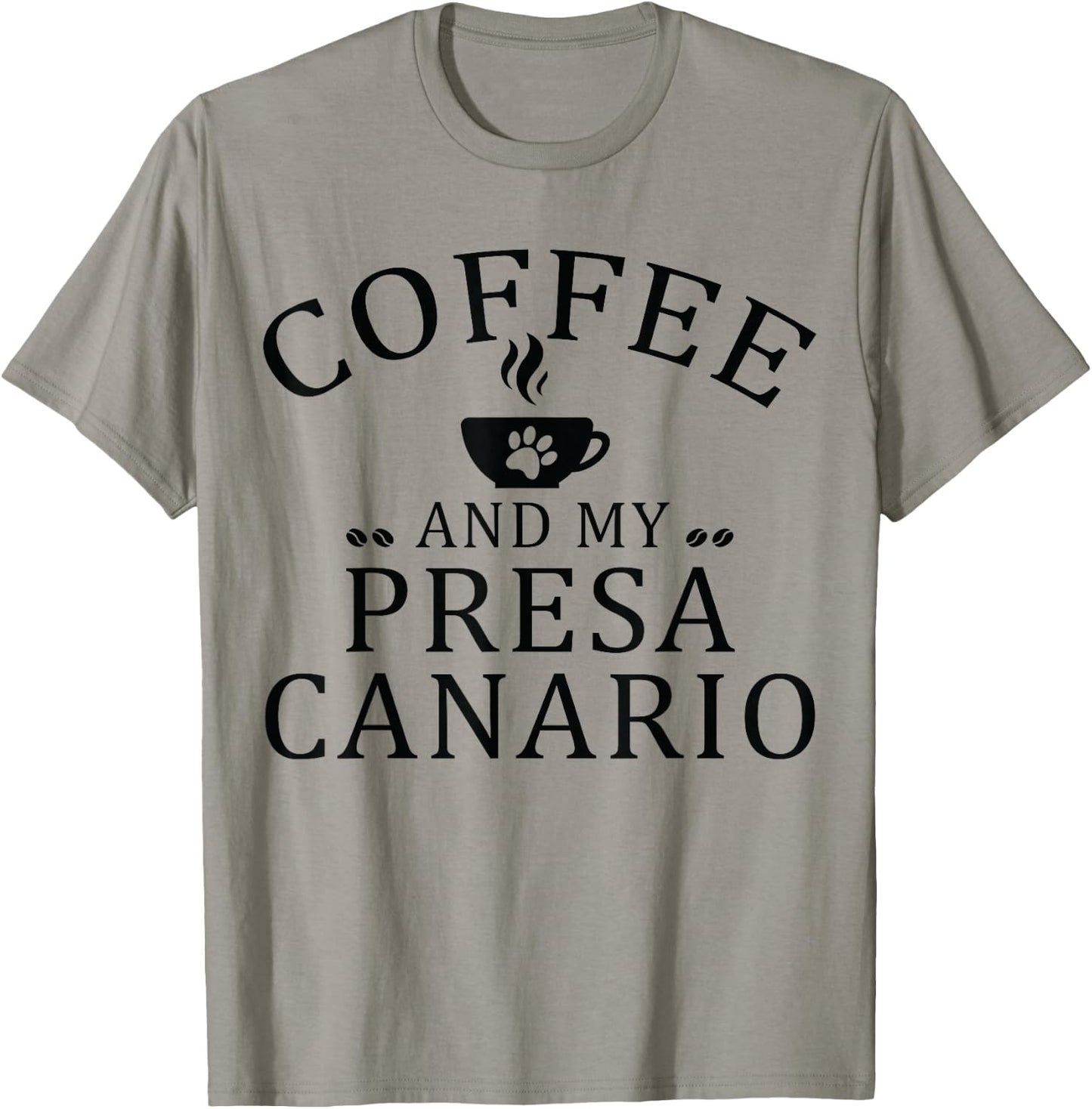 Presa Canario Dog And Coffee T-Shirt - T-Shirt | Sand