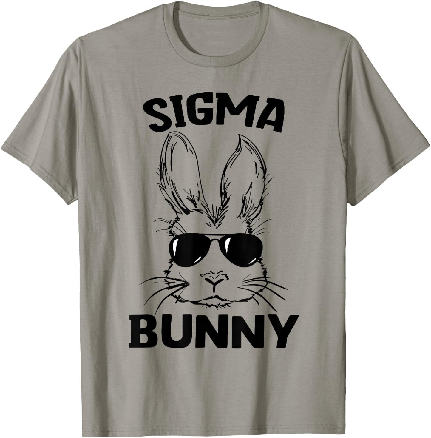 Sigma Bunny Face With Sunglasses For Boys Easter Day T-Shirt - T-Shirt | Sand