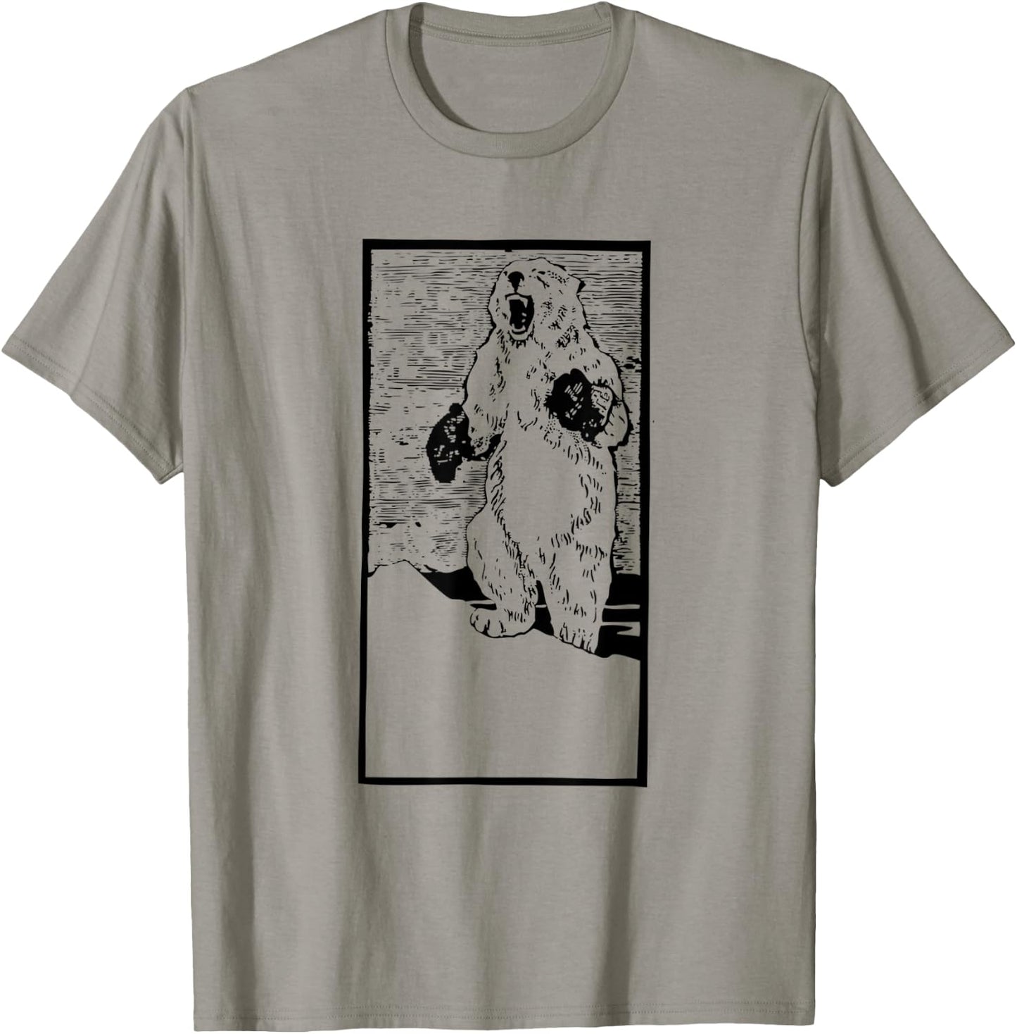 Boxing Polar Bear | Fighting Global Warming Funny T-Shirt - T-Shirt | Sand