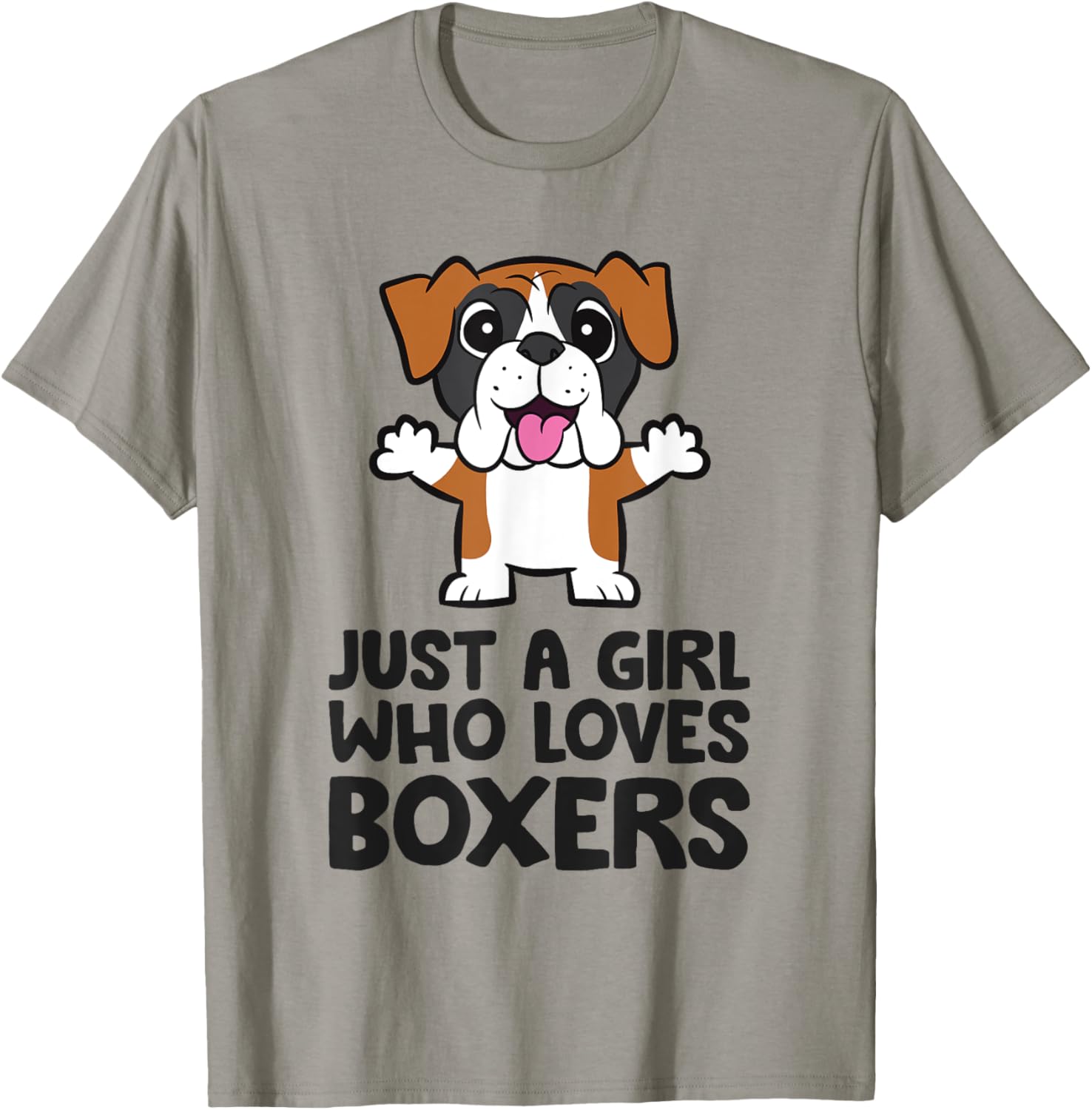 Just A Girl Who Loves Boxers T-Shirt - T-Shirt | Sand