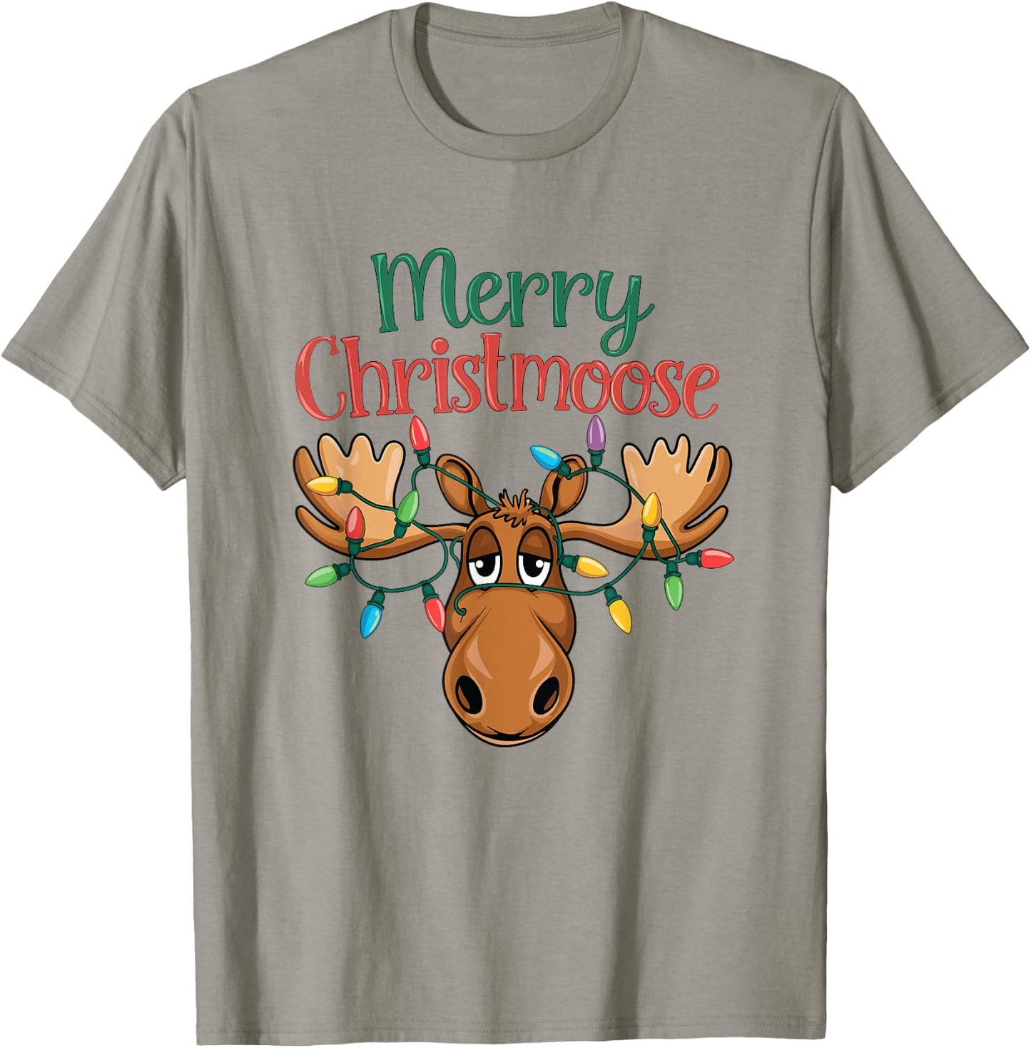 Christmas Moose Merry Christmoose Men Women T-Shirt - T-Shirt | Sand