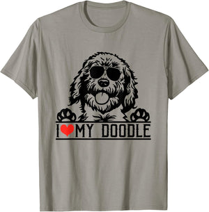 I Love My Doodle Goldendoodle Mom Labradoodle Dog Owner Women Kids T-Shirt - T-Shirt | Sand
