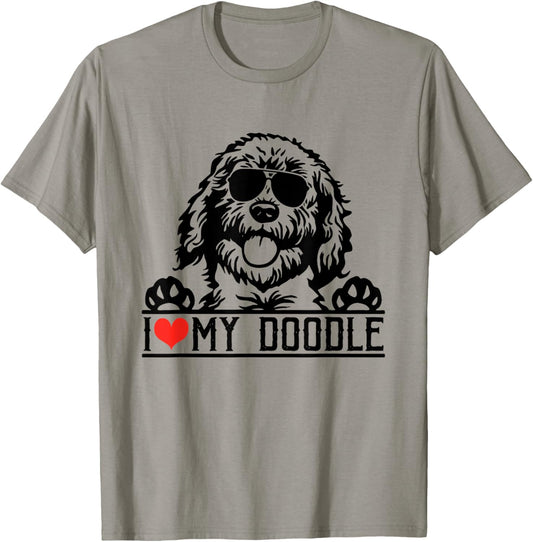 I Love My Doodle Goldendoodle Mom Labradoodle Dog Owner Women Kids T-Shirt - T-Shirt | Sand