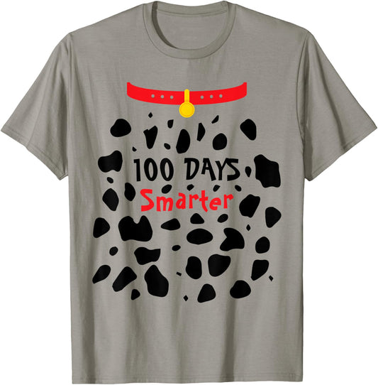 100 Days Smarter Dalmatian Dog Costume Boys Kids 100th Day T-Shirt - T-Shirt | Sand