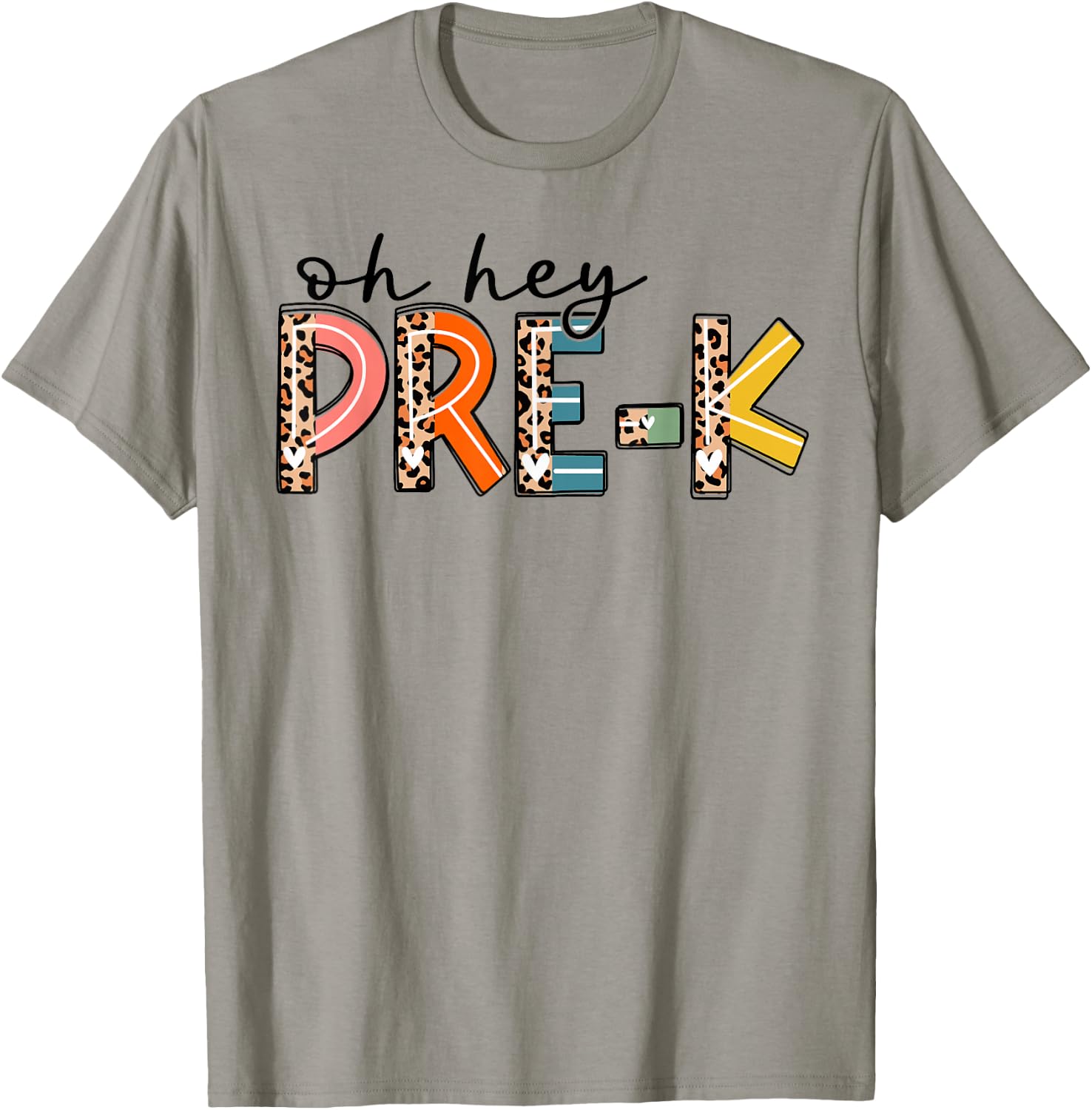Back To School Oh Hey Pre-K Leopard Teachers Student T-Shirt - T-Shirt | Sand
