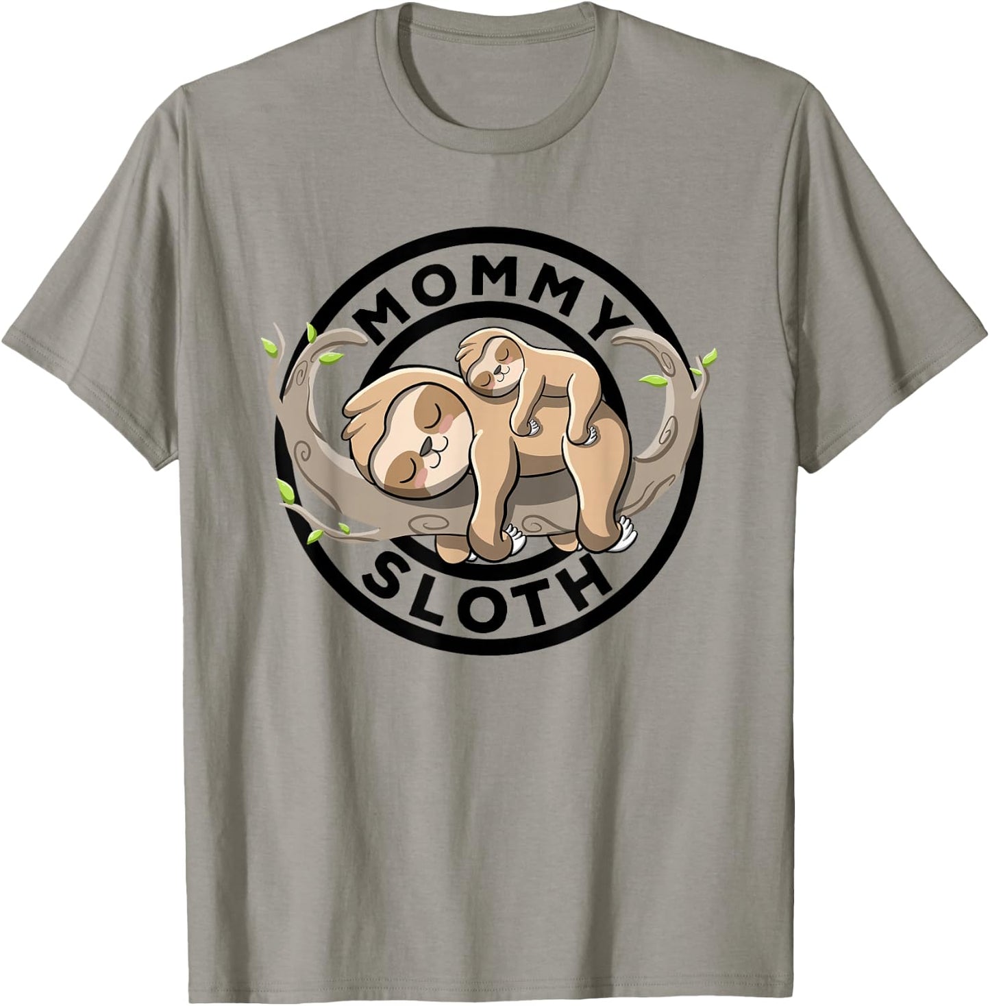 Mommy Sloth Mom Sloth Family Matching Mom To Be Cute Sloth T-Shirt - T-Shirt | Sand