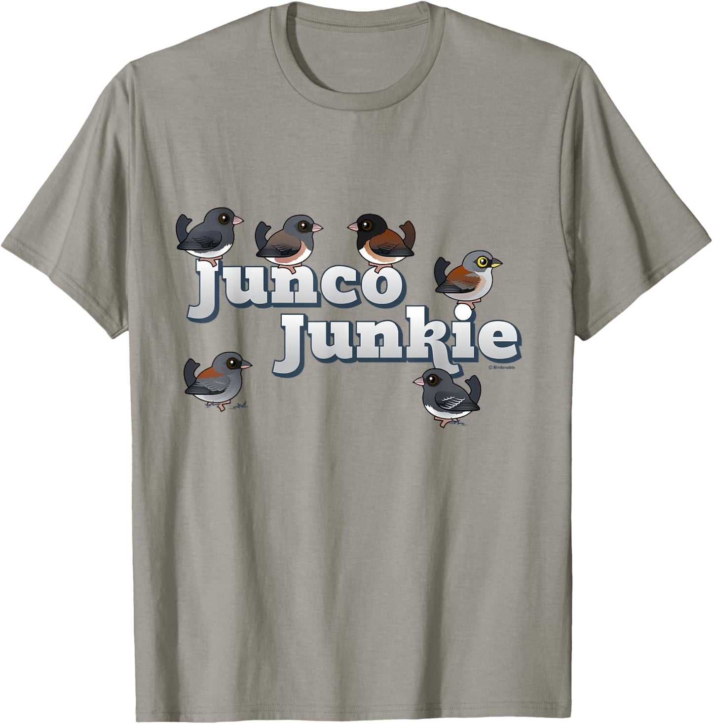 Cute Cartoon Junco Junkie Birdorable Birds Dark-eyed Juncos T-Shirt - T-Shirt | Sand