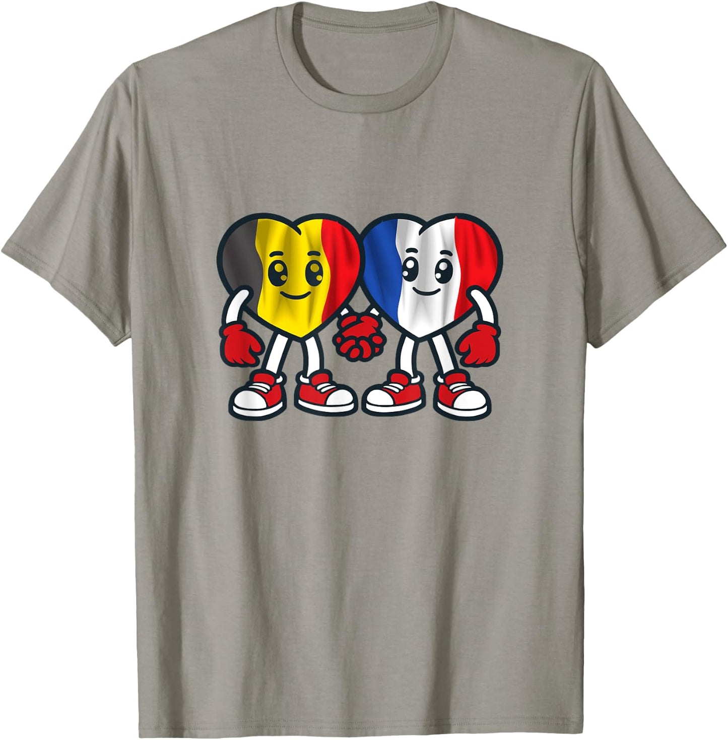 Hearts Of Friendship France And Belgium T-Shirt - T-Shirt | Sand